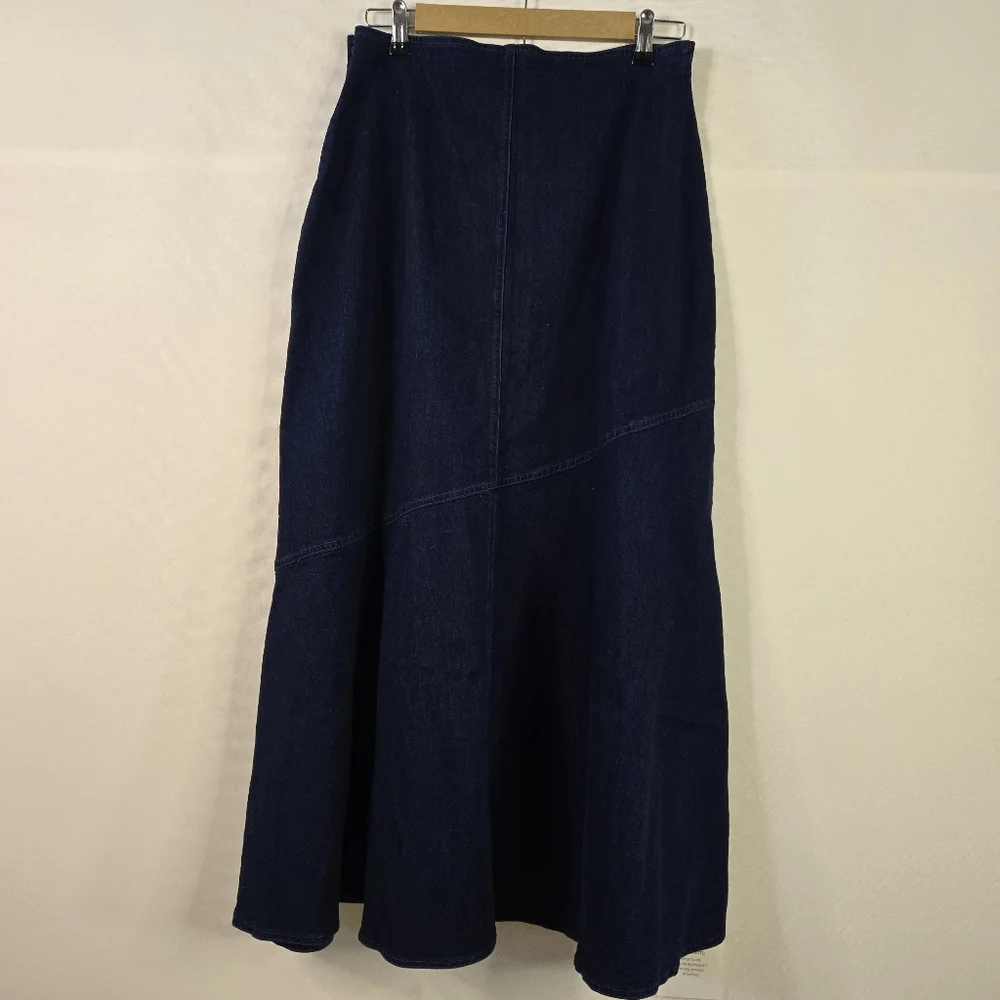 Blank NYC Womens Full Maxi Skirt, Dark Blue Denim, NWT, Aysemeteical Look - Picture 11 of 11